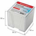 Блок для записей BRAUBERG в подставке прозрачной, куб 9х9х9 см, белый, белизна 95-98%, 122223 122223