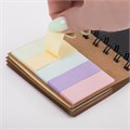 Закладки клейкие в книжке BRAUBERG PASTEL 200 штук: 50х15 мм 5 цветов х 25 листов, 50х75 мм 3 цвета х 25 листов, 115582 115582
