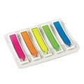 Закладки клейкие неоновые BRAUBERG, 48х10 мм, 100 штук (5 цветов х 20 листов), в пластиковом диспенсере, 122735 122735