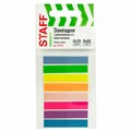 Закладки клейкие неоновые STAFF, 45х8 мм, 160 штук (8 цветов х 20 листов), на пластиковом основании, 129354 129354