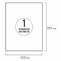 Этикетка самоклеящаяся ГЛЯНЦЕВАЯ 210х297 мм, 1 этикетка, белая, 80 г/м2, 100 листов, TANEX, сырье Финляндия, 114547, TW-2000 114547