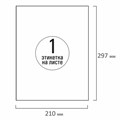 Этикетка самоклеящаяся 210х297 мм, 1 этикетка, белая, 70 г/м2, 50 листов, TANEX, сырье Финляндия, 114527, TW-2000 114527