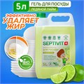 Средство для мытья посуды гипоаллергенное 5 л, SEPTIVIT "Ледяной лайм", биоразлагаемый, 609965