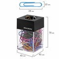 Скрепочница магнитная BRAUBERG со 100 цветными скрепками 28 мм, прозрачный корпус, 228401 228401