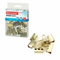 Зажимы для бумаг BRAUBERG EXTRA, КОМПЛЕКТ 12 шт., 32 мм, на 140 л., золотистые, европодвес, 229587 229587
