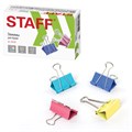 Зажимы для бумаг STAFF "Profit", КОМПЛЕКТ 12 шт., 51 мм, на 230 листов, цветные, картонная коробка, 225160 225160