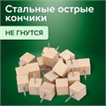 Силовые кнопки-гвоздики BRAUBERG WOOD, деревянные (кубики), 50 штук, 10 мм, 272762 272762