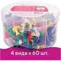 Набор BRAUBERG, силовые кнопки, 60 шт., шарики 60 шт., кубики 60 шт., флажки 60 шт., 223518 223518