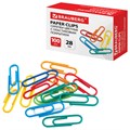 Скрепки BRAUBERG, 28 мм, цветные, 100 шт., в картонной коробке, Россия, 220555 220555