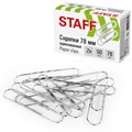 Скрепки большие 78 мм, STAFF, оцинкованные, гофрированные, 50 шт., в картонной коробке, 270449 270449
