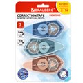 Корректирующая лента BRAUBERG REWIND, 5 мм х 16 м, ВЫГОДНАЯ УПАКОВКА 3 штуки в блистере, механизм перемотки, 272491 272491