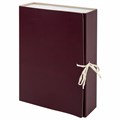 Короб архивный (240х330 мм), 80 мм, 2 завязки, бумвинил, до 700 листов, бордовый, STAFF, 126900 126900