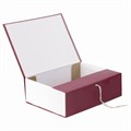 Короб архивный А4 (240х330 мм), 100 мм, 2 завязки, бумвинил, до 900 листов, бордовый, BRAUBERG, 122805 122805