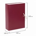 Короб архивный А4 (240х330 мм), 100 мм, 2 завязки, бумвинил, до 900 листов, бордовый, BRAUBERG, 122805 122805