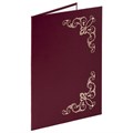 Папка адресная бумвинил с виньеткой, формат А4, бордовая, индивидуальная упаковка, STAFF "Basic", 129575 129575