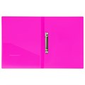 Папка на 2 кольцах BRAUBERG "Neon", 25 мм, внутренний карман, неоновая розовая, до 170 листов, 0,7 мм, 227458 227458