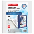 Папка ПАНОРАМА на 4 кольцах, ПРОЧНАЯ, картон/ПВХ, BRAUBERG "Office", БЕЛАЯ, 75 мм, до 500 листов, 271853 271853