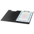 Папка-планшет STAFF, А4 (318х228 мм), с прижимом и крышкой, картон/ПВХ, ЧЕРНАЯ, 229557 229557