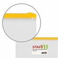 Папка-конверт на молнии МАЛОГО ФОРМАТА (255х130 мм), карман для визиток, прозрачная, 0,12 мм, STAFF, 229549 229549