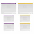 Папка-конверт на молнии, КОМПЛЕКТ 6 штук (А4 – 2 штуки, А5 – 4 штуки), ассорти, ЮНЛАНДИЯ, 229552 229552