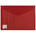 Папка-конверт с кнопкой BRAUBERG, А4, до 100 листов, непрозрачная, красная, СВЕРХПРОЧНАЯ 0,2 мм, 221364 221364