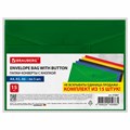 Папка-конверт с кнопкой КОМПЛЕКТ 15 шт., А4, А5, А6 по 5 шт., цвета ассорти, BRAUBERG, 0,18 мм, 272867 272867