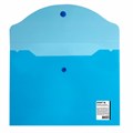 Папка-конверт с кнопкой МАЛОГО ФОРМАТА (240х190 мм), А5, прозрачная, синяя, 0,15 мм, STAFF, 270466 270466