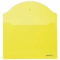 Папка-конверт с кнопкой ЮНЛАНДИЯ, А4, до 100 листов, прозрачная, желтая, 0,18 мм, 228668 228668