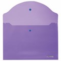 Папка-конверт с кнопкой ЮНЛАНДИЯ, А4, до 100 листов, прозрачная, фиолетовая, 0,18 мм, 228669 228669