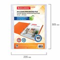 Папки-файлы перфорированные А4 BRAUBERG "EXTRA 900", КОМПЛЕКТ 50 шт., гладкие, ПЛОТНЫЕ, 90 мкм, 229670 229670
