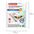 Папки-файлы перфорированные А4 BRAUBERG "STANDARD+", КОМПЛЕКТ 200 шт., матовые, 45 мкм, 229662 229662