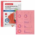 Папки-файлы перфорированные КРАСНЫЕ А4 BRAUBERG, комплект 100 шт., гладкие, 35 мкм, 272677 272677