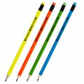 Карандаш чернографитный BRAUBERG, 1 шт., "Neon", HB, трехгранный, с ластиком, корпус неоновый ассорти, 181298 181298