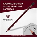 Карандаш чернографитный художественный 8B, 1 шт., BRAUBERG ART "PREMIERE", ВЫСШЕЕ КАЧЕСТВО, 181891 181891