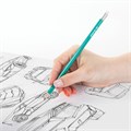Карандаши чернографитные с ластиком STAFF EVERYDAY BLP-GRN, КОМПЛЕКТ 50 шт., НВ, корпус зеленый, 181941 181941