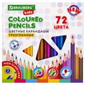 Карандаши цветные BRAUBERG KIDS NEW, 72 цвета, трехгранные, грифель 3 мм, 182005 182005