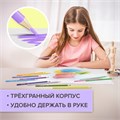 Карандаши цветные BRAUBERG PASTEL, 12 пастельных цветов, трехгранные, грифель 3 мм, натуральное дерево, 181850 181850