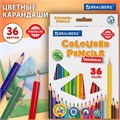 Карандаши цветные BRAUBERG PREMIUM, 36 цветов, трехгранные, грифель 3 мм, 181664 181664