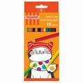 Карандаши цветные ПИФАГОР "КОТИК", 12 цветов, шестигранные, 181340 181340