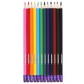 Карандаши цветные стираемые с ластиком ЮНЛАНДИЯ "ЮНЫЙ ВОЛШЕБНИК", 12 цветов, шестигранные, грифель 3 мм, натуральное дерево, 181578 181578