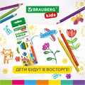 Карандаши цветные утолщенные BRAUBERG KIDS, 6 цветов, шестигранные, грифель 5 мм, натуральное дерево, 181877 181877