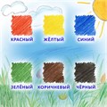 Карандаши цветные утолщенные ЮНЛАНДИЯ "МАЛЫШИ-КАРАНДАШИ", 6 цветов, укороченные, шестигранные, грифель 5 мм, натуральное дерево, 181375 181375