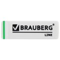 Ластик BRAUBERG "Line", 57х18х8 мм, белый, прямоугольный, скошенные края, 221036 221036