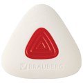 Ластик BRAUBERG "Trios PRO", 36х36х9 мм, белый, треугольный, красный пластиковый держатель, 229559 229559