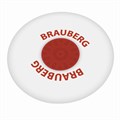 Ластик BRAUBERG "Universal", 30х30х8 мм, белый, круглый, красный пластиковый держатель, 222472 222472