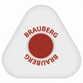 Ластик BRAUBERG "Universal", 45х45х10 мм, белый, треугольный, красный пластиковый держатель, 222473 222473