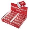 Ластик большой ОФИСНАЯ ПЛАНЕТА, 60х20х11 мм, белый, прямоугольный, картонный держатель, 222468 222468