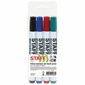 Маркеры стираемые для белой доски НАБОР 4 ЦВЕТА, STAFF "Profit" WBM-644, 2,5 мм, 151648 151648