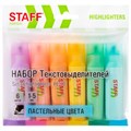 Набор текстовыделителей 6 ПАСТЕЛЬНЫХ ЦВЕТОВ, STAFF "EVERYDAY HL-707", линия 1-5 мм, скошенный наконечник, 152551 152551