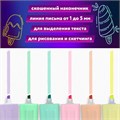 Набор текстовыделителей 6 ПАСТЕЛЬНЫХ ЦВЕТОВ, ЮНЛАНДИЯ "СЛАДКИЕ ИСТОРИИ", линия 1-5 мм, 152511 152511